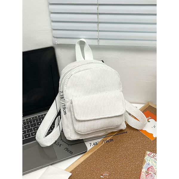 2 st Kvinnors Mini Ryggsäck Sladd Student Flickor Bokväskor Retro Resväskor (d-8d) white