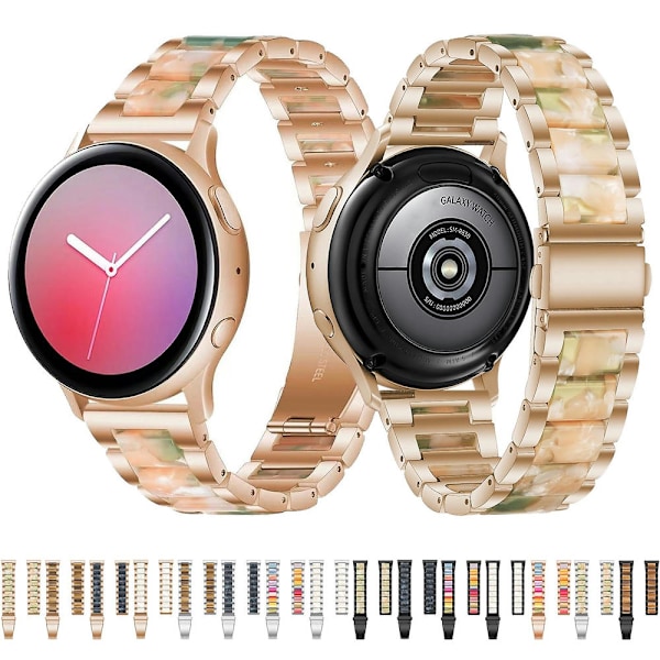 Metallikolmehelmi + hartsihihna Huawei Watch GT 3 42mm / Watch GT 2 42mm Rose Gold Brown