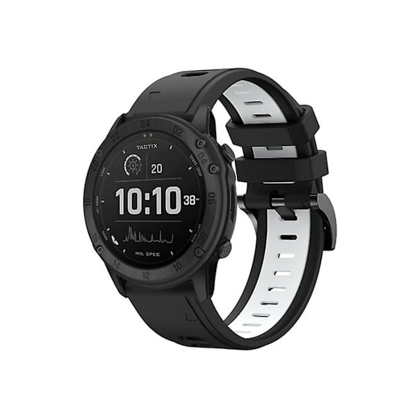 Rem för Garmin Tactix Delta 26 mm Tvåfärgad Svart-Vit Sport Silikon Armbandsur