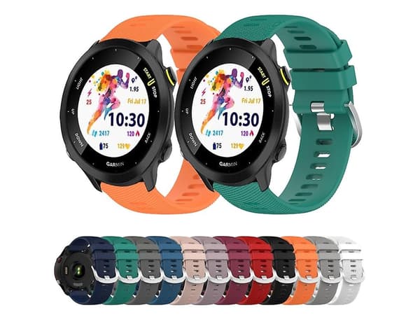 Rem för Garmin Forerunner 158 20 mm Svart Solid Färg Mjuk Silikon Klockarmband