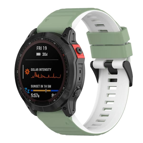 Silikonarmband för Garmin Fenix 7 22mm Pine Needle Green White