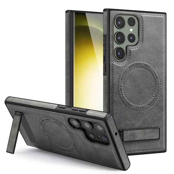 Fodral för Samsung Galaxy S24 Ultra läder, grå