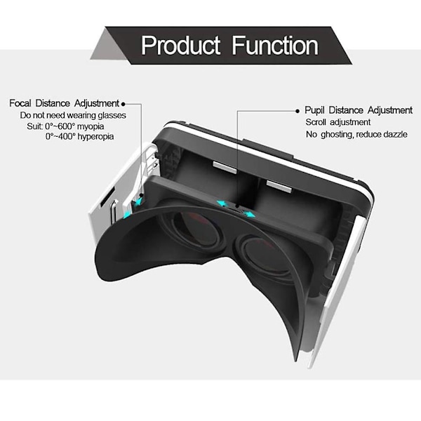 Mini Virtual Reality Glasögon hopfällbara VR-headset för smartphone
