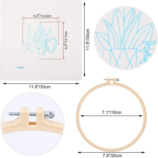 Fuldt udvalgte broderistartsæt, gør-det-selv-korssting stemplet broderisæt til voksne begynderbegynder (planter blomster)