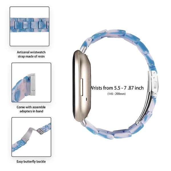 Til Fitbit Versa 3 / Sense Universal Resin Watch Band Blue Pink