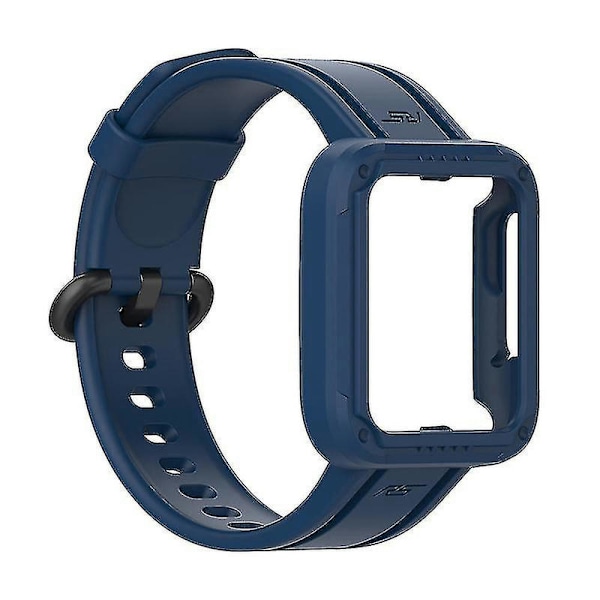 Til Xiaomi Redmi Watch/redmi Watch 2/mi Watch Lite/mi Watch Lite 2 Smart Watch Rem, Blød Silikone Rem Med Urkasse 1 Midnight Blue