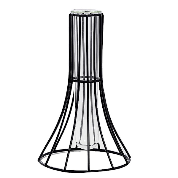 Nordisk enkel växtvas geometrisk glas provrör metallhållare modern heminredning Gold B