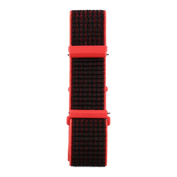 För Fitbit Versa / Versa 2 Nylon watch med krok och ögla Black Red