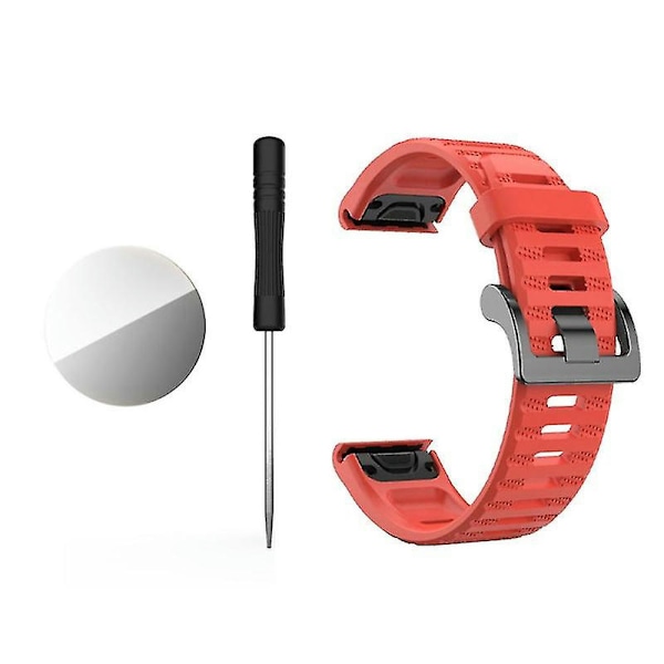 Silikonarmbånd for Garmin Fenix 7 22mm Smart Watch - Svettebestandig Red