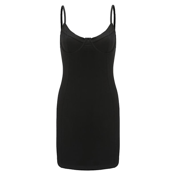 Kvinde Shapewear Bodydress Sexy Slim Body Sling Kort Nederdel Indpakket Butt Kjole Black M