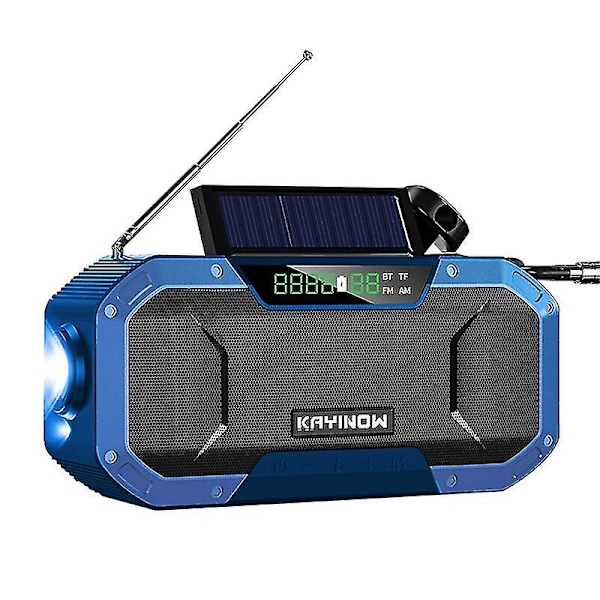 Uusin kätevä Bluetooth-yhteensopiva kaiutin Hätätilanne Aurinkokäyttöinen Käsikampi Sääradio Virtapankkilaturi Taskulamppu