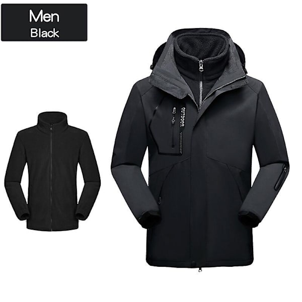 Dame Ski Wear Winter Warm Ski Hettegenser Sett Vindtett Vanntett 3 I 1 jakke gray l