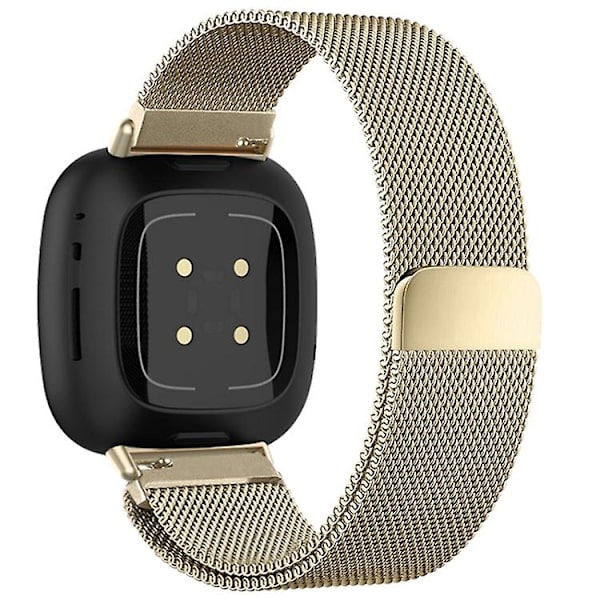 För Fitbit Versa 4 / Versa 3 20 mm Milanese Magnetic Metal Split Watch Retro Gold