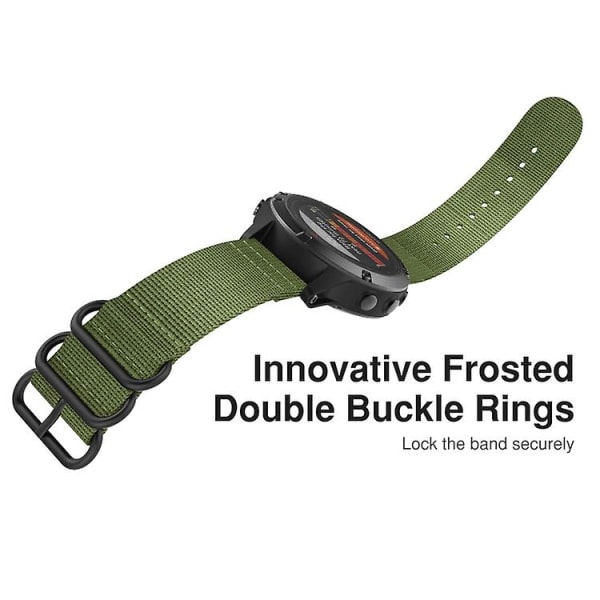 Til Garmin Fenix ​​5s 20mm 3-ringet nylonurrem Army Green