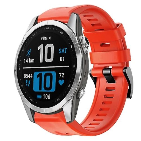 För Garmin Fenix ​​7s metallspänne i enfärgad watch Red