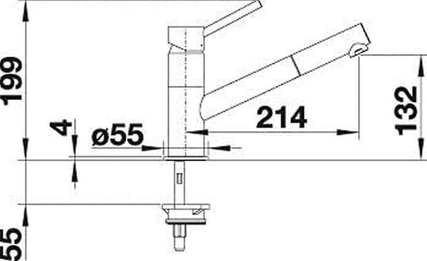 Ln-526174 Kano-s køkkenarmatur, sort/krom, højtryk