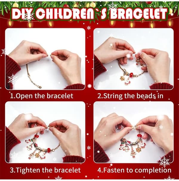 Julekalender Børns DIY Armbånd Juleoverraskelsesgave (Stil 6)