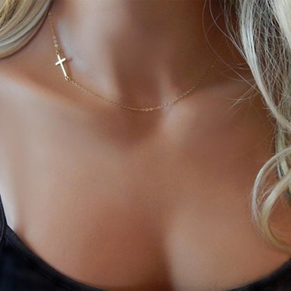 Ny mode kors vedhæng halskæde til kvinder mænd rustfrit stål religiøs tro smykker guld farve choker smykker gaver