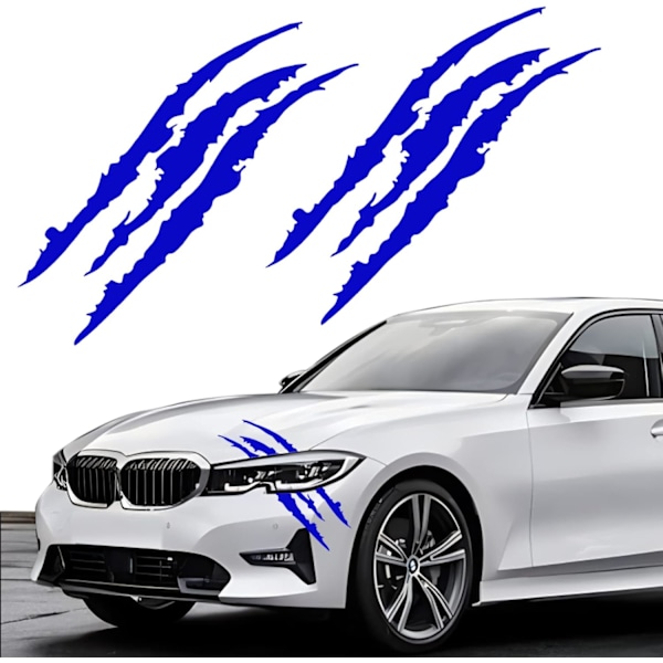 2 stk. Klør Merke Dekaler for Biler. Frontlys Bilsticker Striper Scratch