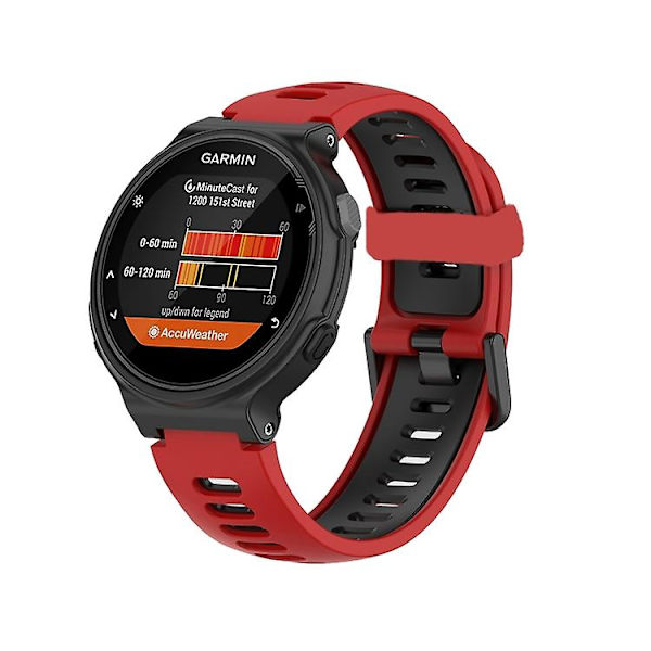 Til Garmin Forerunner 735 / 235 tofarvet silikone urrem Red-Black