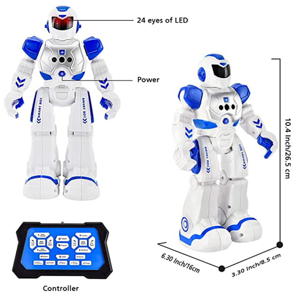 Fjernkontroll Robot Synger Danser Programmerbar med Infrarød Gest Alder 3-8 Blå