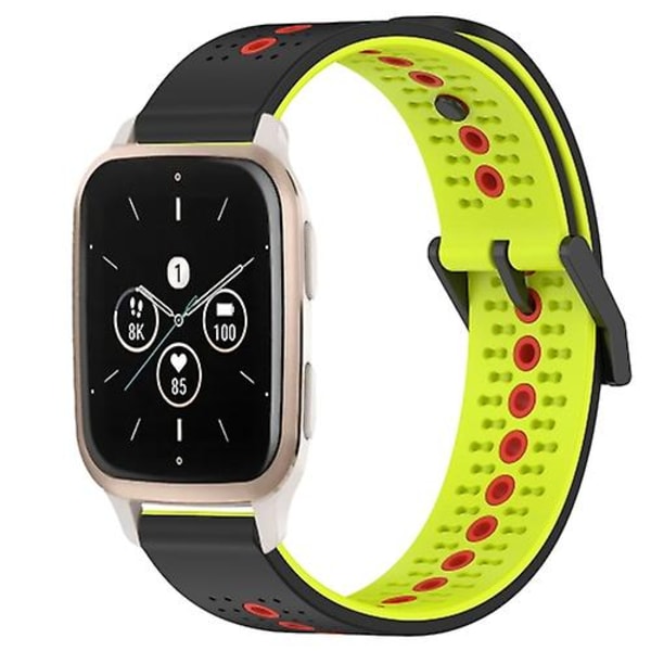 Garmin Forerunner Sq2 Music 20 mm:n kolmivärinen hengittävä watch Black-Lime-Red