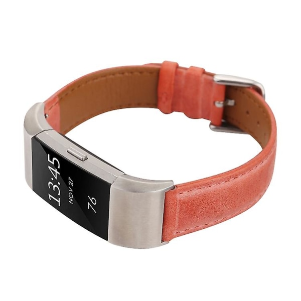 Til Fitbit Charge 2 Fresh Style læderurrem Orange