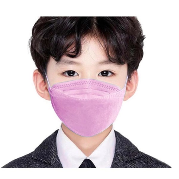 50 stk/100 stk Kf94 maske beskyttende ansiktsmasker barn ansiktsmasker solide anti-støv masker Pink 50pcs
