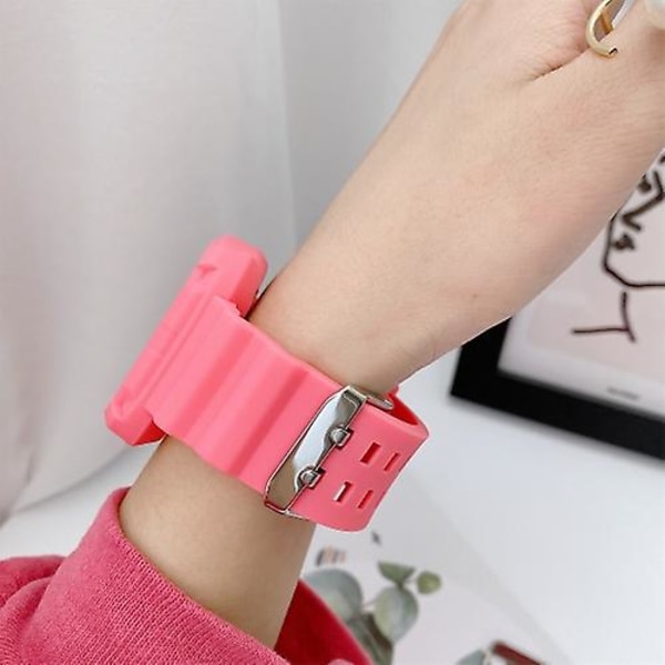 Til Fitbit Versa 3 3d Silikone integreret urbånd Rose Red