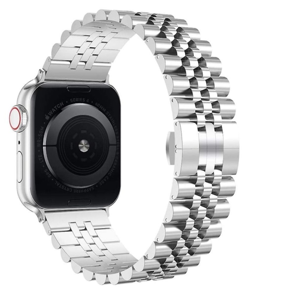 Metalliranneke Apple Watch 49mm 40mm 41mm 42mm 44mm 45mm ruostumaton teräs Luxury Rannekorjet Iwatchille 8 7 6 5 4 3 2 Se Silver For 38mm 40mm 41mm