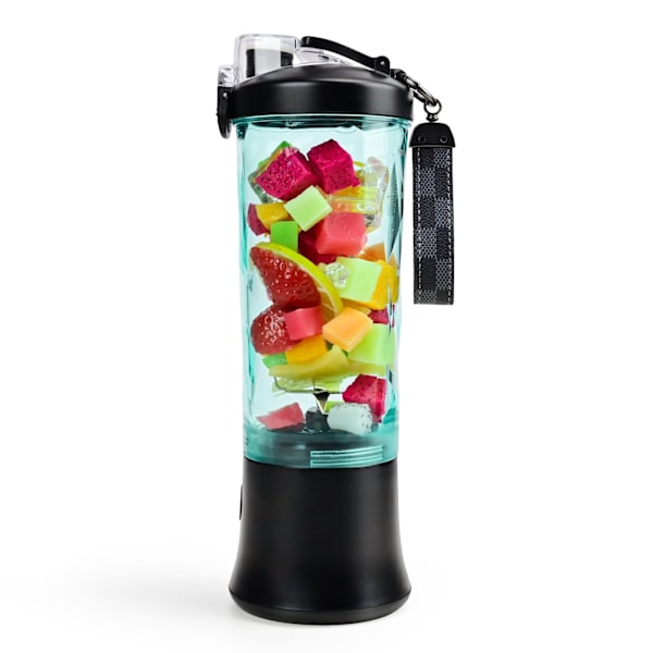 Bærbar blender USB genopladelig med 600 ml personlig juicer kop sort