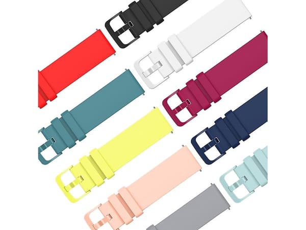 Rem for Garmin Venu 2S 18 mm hvit solid farge myk silikon klokkestropp