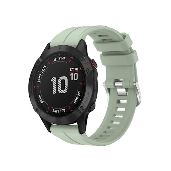 Rem för Garmin Fenix 6 Pro Gps 22Mm Ljusgrön Solid Color Silikonklockarmband
