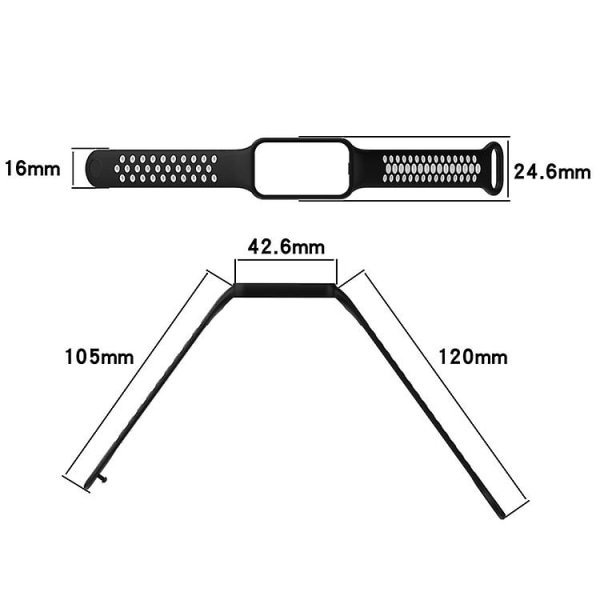 Til Amazfit Band 7 Loop To-farvet åndbart silikone urbånd Black-White
