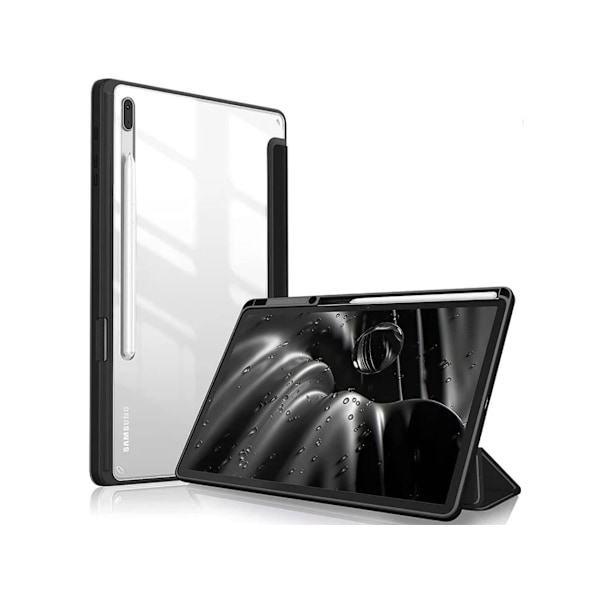 Crystal Folio -kotelo Samsung Galaxy Tab S9 Plus 12.4 -tabletille, musta