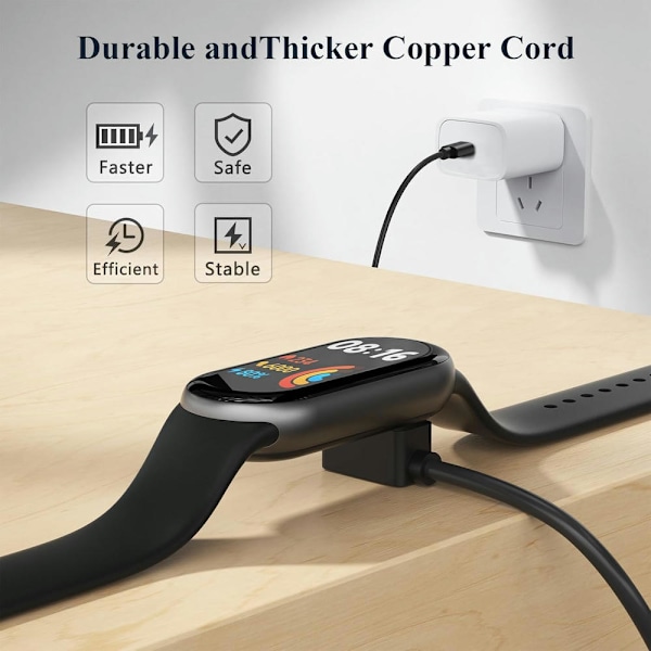 Lader for Redmi Watch 4 / Redmi Watch 3 Active / Redmi Smart Band 2 / Xiaomi Mi Band 8 Pro (100 cm)