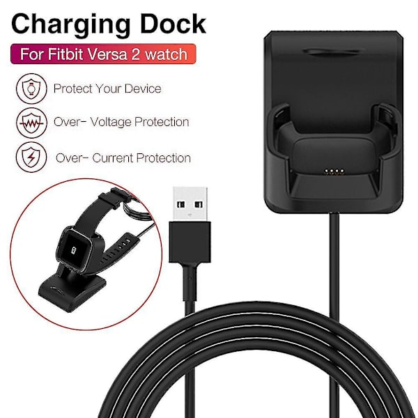 Usb-ladekabeldokking for Fitbit Versa 2 erstatningsladerstativ