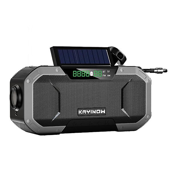 Hätäradion kannettava Bluetooth kaiutin aurinkokampiradio LED-taskulamolla lukuvaloilla 5000mah