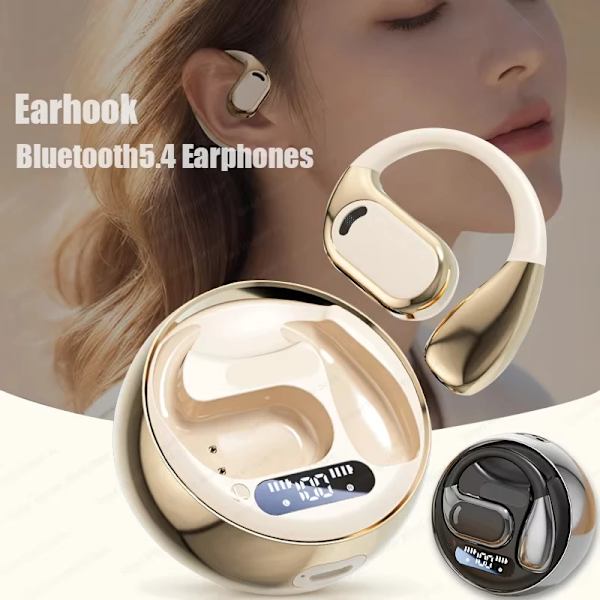 Langattomat True Wireless Bluetooth-kuulokkeet M76, vedenkestävät Bluetooth 5.4, mikrofonikoukku, sopivat Androidille ja iOS:lle