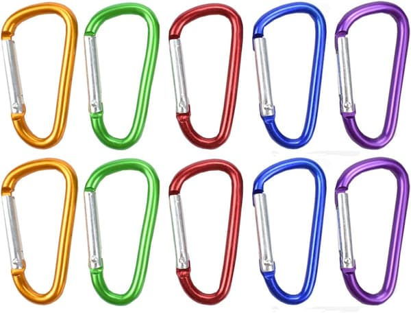Stora Karabiner D-Ring-klämmor - 10-pack för utomhusaktiviteter