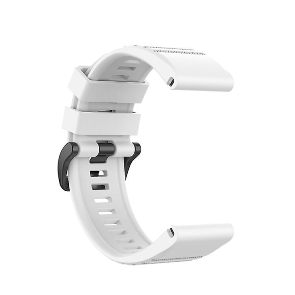 For Garmin Fenix ​​6x 26 mm hurtigutløser offisiell tekstur håndleddsrem klokkerem med plastknapp White