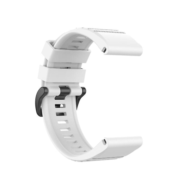 For Garmin Fenix ​​6x 26 mm hurtigutløser offisiell tekstur håndleddsrem klokkerem med plastknapp White