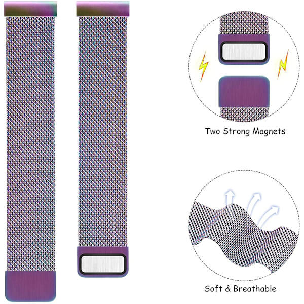 Milanese rem til Samsung Galaxy Watch 4 Active 2 Huawei Watch Gt2 Magnetisk spænde Metal åndbart armbånd til Amazfit Gtr Colourful Strap width 22mm