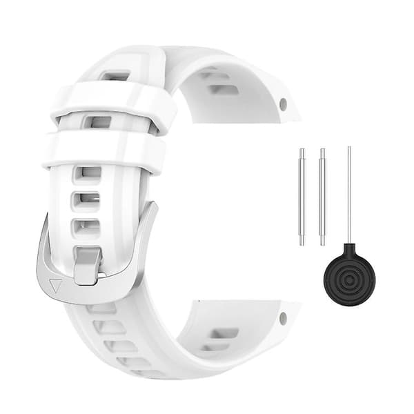 For Garmin Instinct 2s Silikon klokkerem i rustfritt stål White