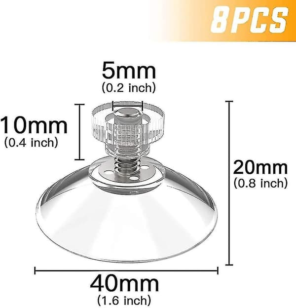 Sugkopp 40mm, 8 st Sugkoppar M5 Gängor Rostfritt stål, Sugkoppar
