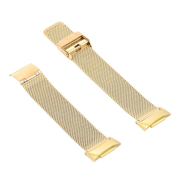 For Fitbit Charge 5 Milan Steel Double Buckles Strap Watch Band Gold