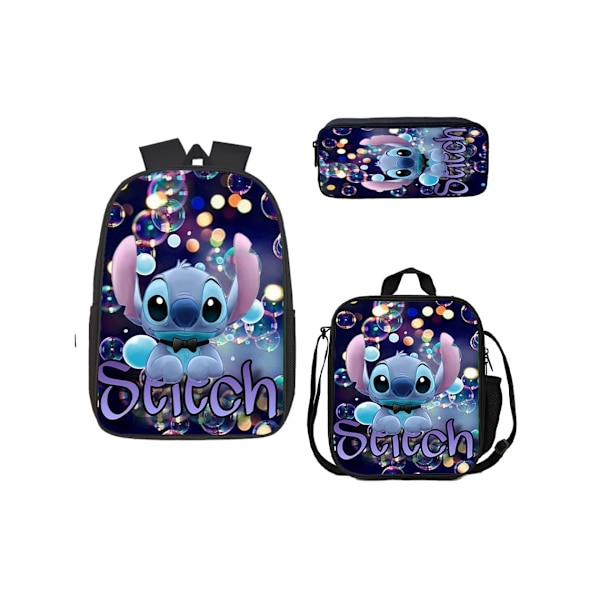 Stitch Student Ryggsekk Tredelt Sett 17 Tommer2