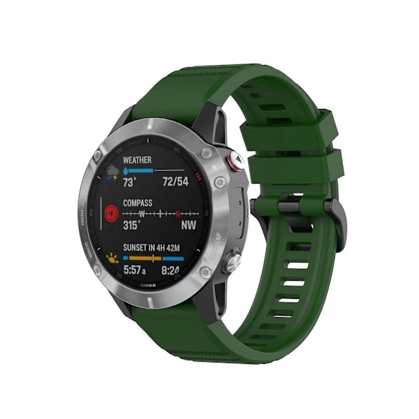 Silikoninen pikalukitusranneke Garmin Fenix 7 / Epix -kellolle Army Green