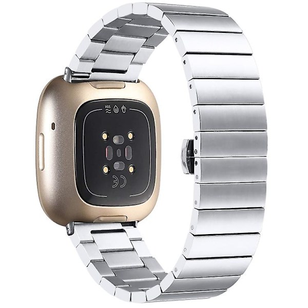 Fitbit Versa 4 / Sense 2 Universal Butterfly watch Silver