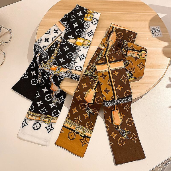 Nytt Tarot Lv Elegant skjerf og høstpannebånd Koreansk Wild Tie Bag Ribbon Coffee